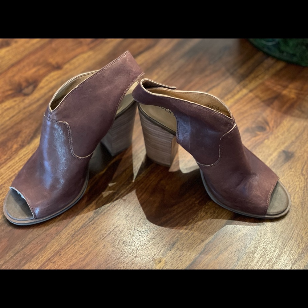 Lucky Brand - Size 8.5 - Brown - Lizette Peep-Toe Leather Heel